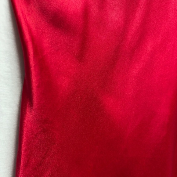 Victoria's Secret Red Lace Slip Nightie Mini Dress Slit M Satin - Picture 8 of 10